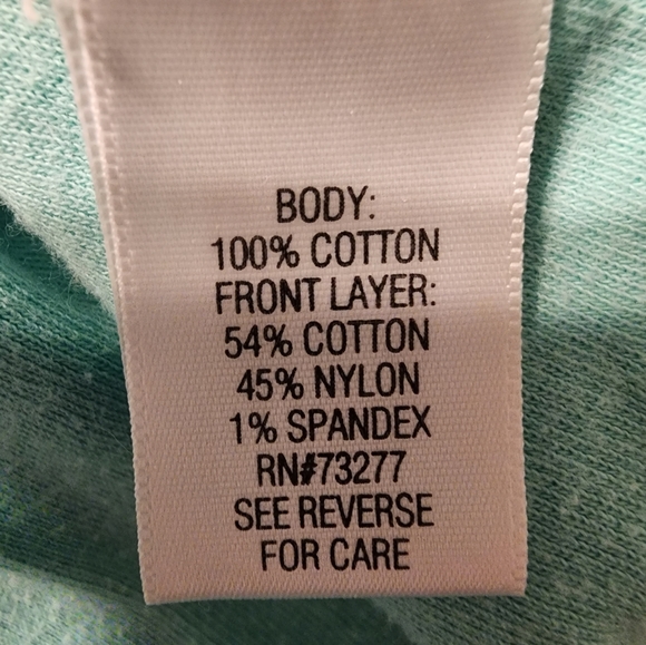 Croft and Barrow 3/4 lenth sleeve seafoam green top with lace overlay in front. - Picture 3 of 3